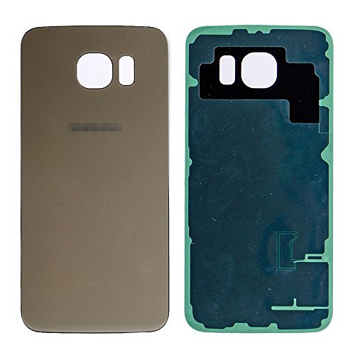 LUVSS New Back Glass Replacement for Samsung Galaxy S6 G920 (All Carriers) Rear Cover Glass Panel Case Door Housing with Adhesive Preinstalled Repair Part (Gold)