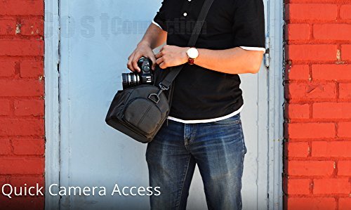 Large Digital Camera / Video Padded Carrying Bag / Case for Nikon, Sony, Pentax, Olympus Panasonic, Samsung, and Canon DSLR Cameras + eCostConnection Microfiber Cloth