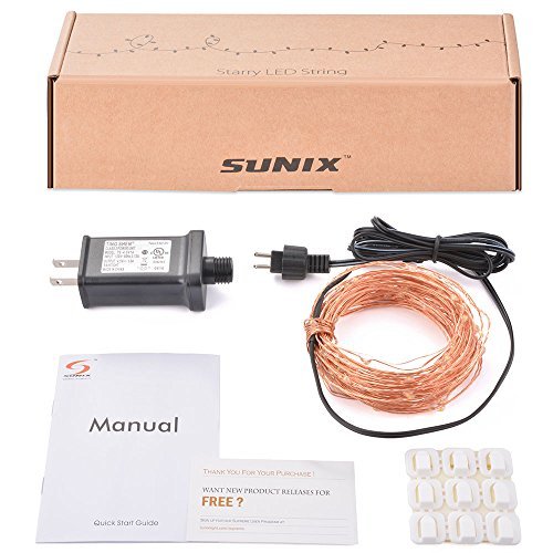 Led String Lights, Sunix 110 LEDs 36 feet Star Starry Copper Wire, Fairy String Lights, Multil-Colour Decorative Rope Lights for Party, Wedding, Garden, Festival