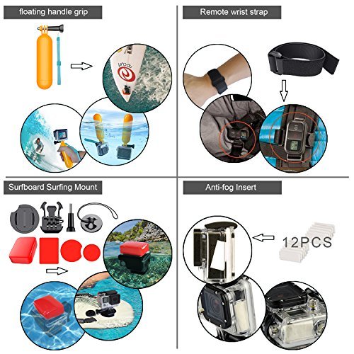 Leknes Common Outdoor Sports Bundle for SJ4000/SJ5000/SJ6000 and GoPro Hero 5/ 5 Session/4/3+/3/2/1 Cameras DBpower Akaso Xiaomi Yi Apeman Wimius