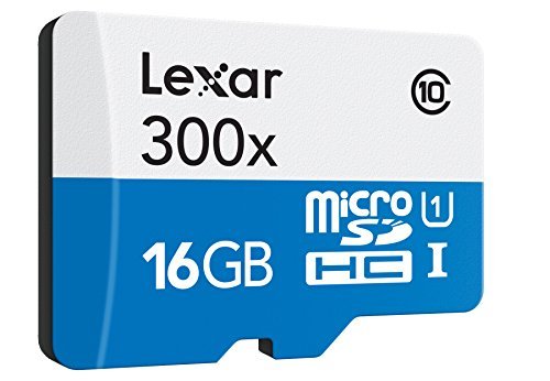 Lexar High-Performance MicroSDHC 300x 16GB UHS-I/U1 w/Adapter Flash Memory Card - LSDMI16GBB1NL300A