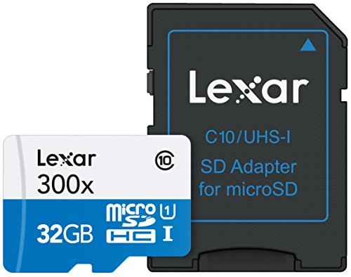 Lexar High-Performance MicroSDHC 300x 32GB UHS-I/U1 w/Adapter Flash Memory Card - LSDMI32GBB1NL300A