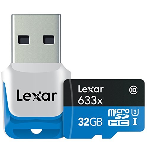 Lexar High-Performance MicroSDHC 633x 32GB UHS-I w/USB 3.0 Reader Flash Memory Card (old U3 version) LSDMI32GBBNL633R