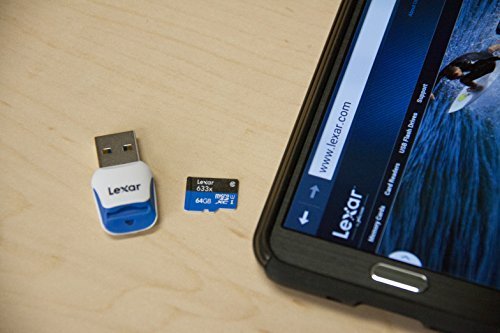 Lexar High-Performance MicroSDXC 633x 64GB UHS-I U1 w/USB 3.0 Reader Flash Memory Card (old U3 version) LSDMI64GBBNL633R