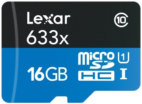 Lexar High-Performance microSDHC 633x 16GB UHS-I Card w/SD Adapter - LSDMI16GBBNL633A