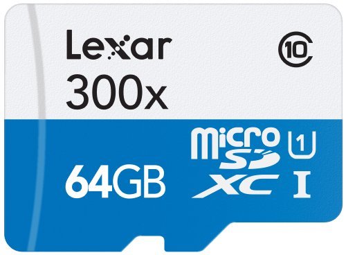 Lexar High-Performance microSDXC 300x 64GB UHS-I/U1 w/Adapter Flash Memory Card - LSDMI64GB1NL300A