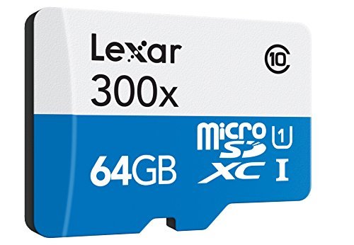 Lexar High-Performance microSDXC 300x 64GB UHS-I/U1 w/Adapter Flash Memory Card - LSDMI64GB1NL300A