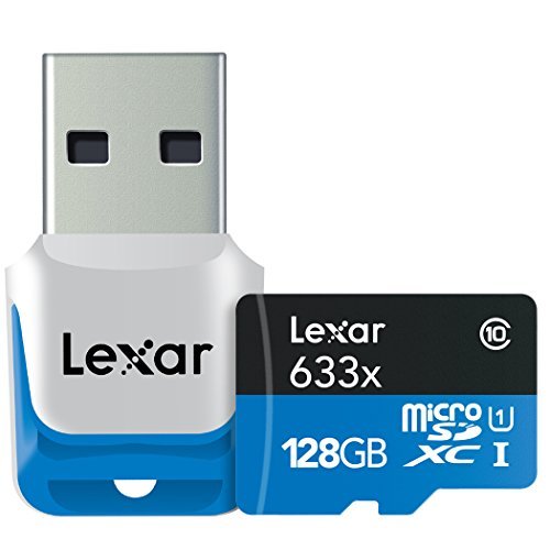 Lexar High-Performance microSDXC 633x 128GB UHS-I/U3 w/USB 3.0 Reader Flash Memory Card - LSDMI128B1NL633R