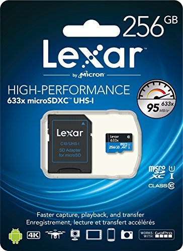 Lexar High-Performance microSDXC 633x 256GB UHS-I Card w/SD Adapter - LSDMI256BBNL633A