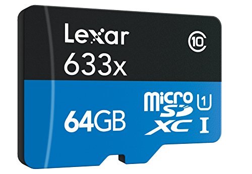 Lexar High-Performance microSDXC 633x 64GB UHS-I Card w/SD Adapter - LSDMI64GBBNL633A