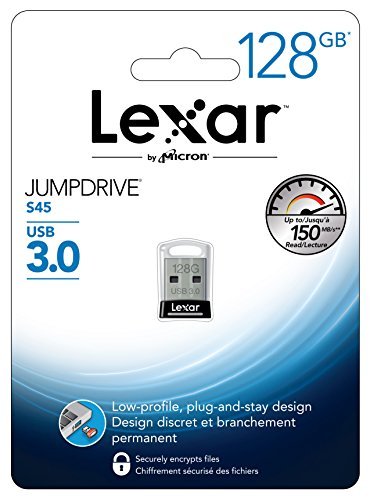 Lexar JumpDrive S45 128GB USB 3.0 Flash Drive - LJDS45-128ABNL (Black)