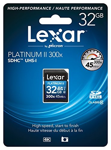 Lexar Platinum II 300x SDHC 32GB UHS-I/U1 (Up to 45MB/s Read) Flash Memory Card - LSD32GBBNL300