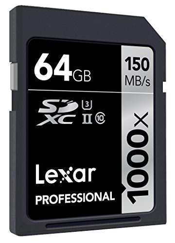 Lexar Professional 1000x 64GB SDXC UHS-II/U3 Card with Image Rescue 5 Software (LSD64GCRBNA1000)