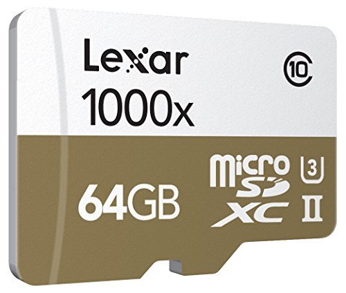 Lexar Professional 1000x microSDXC 64GB UHS-II/U3 (Up to 150MB/s Read) W/USB 3.0 Reader Flash Memory Card LSDMI64GCBNL1000R