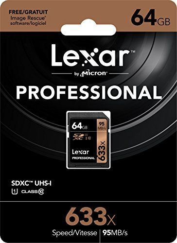 Lexar Professional 633x 64GB SDXC UHS-I/U1 Card with Image Rescue 5 Software - LSD64GCB1NL633