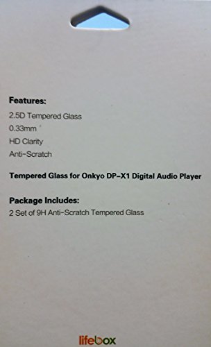 LifeBox Tempered Glass for Onkyo DP-X1 Digital Audio Player Screen Protection Premium 0.33mm (2 PACK)