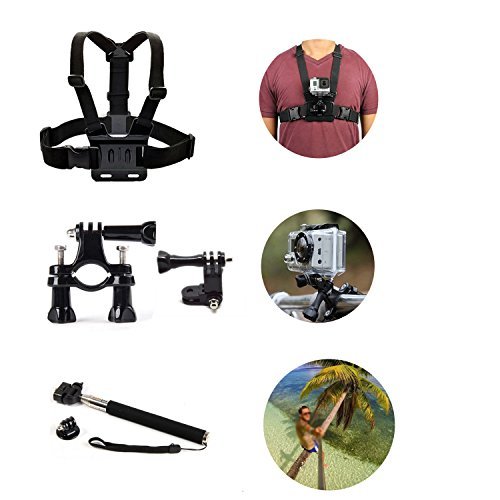 Lifelimit Accessories Starter Kit for Gopro Hero 6/fusion/5/Session/4/3/2/HD/HERO+ (Wi-Fi Enabled) Silver Cameras SJ4000 /5000/ 6000 /AKASO/ APEMAN/ DBPOWER/ And Sony Sports DV and More