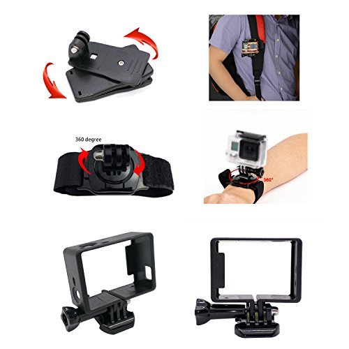 Lifelimit Accessories Starter Kit for Gopro Hero 6/fusion/5/Session/4/3/2/HD/HERO+ (Wi-Fi Enabled) Silver Cameras SJ4000 /5000/ 6000 /AKASO/ APEMAN/ DBPOWER/ And Sony Sports DV and More