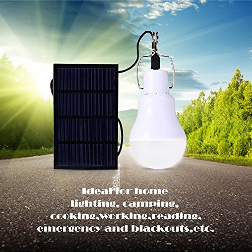 LightMe Portable 15W 130lm Solar LED Bulb Light, White-1