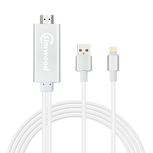 Lightning to HDMI Adapter Cable, Kimwood Lightning Digital AV to HDMI Adapter Cable with 1080P Resolution for iPhone, iPad and iPod (Plug and Play)