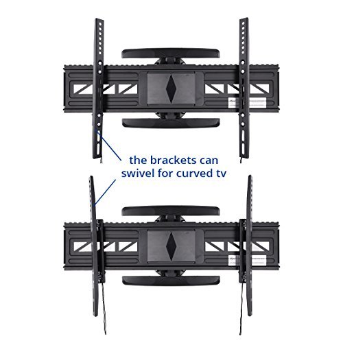 Loctek R2L Curved and Flat Panel 32-70 Inches UHD HD TV Wall Mount Bracket max. Fits 24 inches wall stud With Articulating Arm Swivel & Tilt for most of LED, LCD, Plasma, OLED TVs