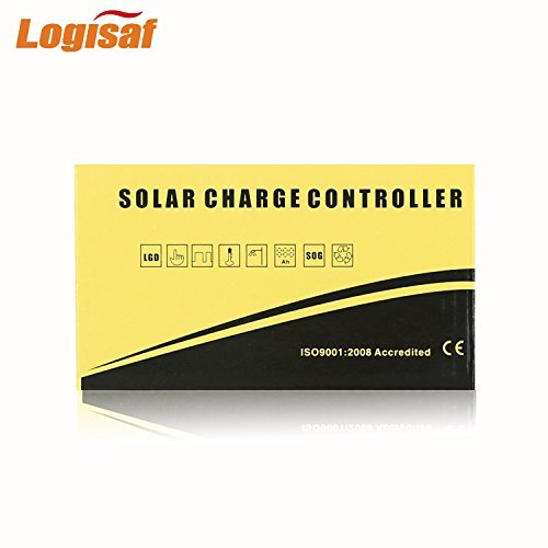 Logisaf 30A 12V/24V Solar Controller LCD Solar Panel Regulator Charge Controller Dual USB Port