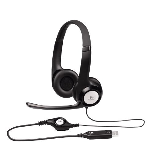 Logitech ClearChat Comfort/USB Headset H390, Noise Cancelling Microphone, Headphones for Computer (Black)