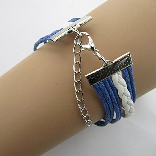 Lookatool® Handmade Charms Tree Elephant Knit Leather Rope Chain Bracelet Gift 