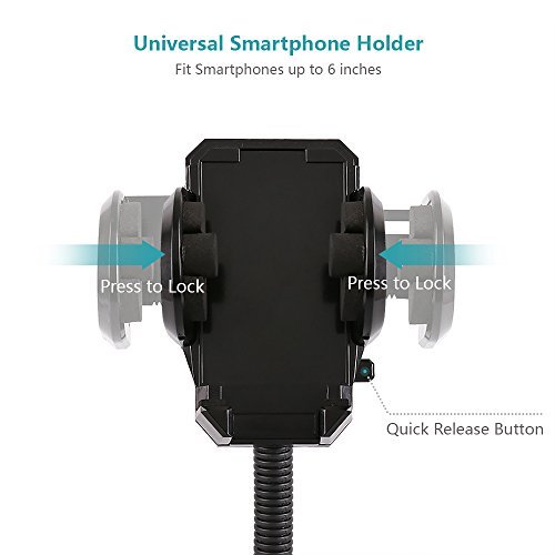 LotFancy Cell Phone Holder - Mobile Phone Car Mount - 360° Rotation Windshield Dashboard Cradle for GPS iPhone 7 7Plus 6 6Plus 5S 5 5C Samsung Galaxy S7 Edge 6S Smartphones