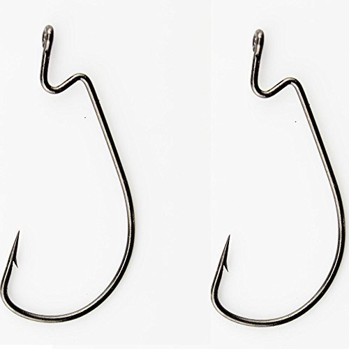 Luengo 50pcs 38105 1/0-5/0 Wide Gap Offset Worm Hooks Jig Fishing Hooks Set Fishhook Bass