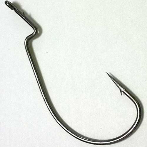 Luengo 50pcs 38105 1/0-5/0 Wide Gap Offset Worm Hooks Jig Fishing Hooks Set Fishhook Bass