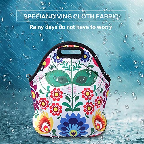 Lunch bag, ASILA Neoprene Reusable Lightweight Washable Insulated Lunch Tote/Lunch Box/Cooler Bag for Women, Adults, Kids, Girls with Shoulder Strap&Zip Closure (LLBB1005)