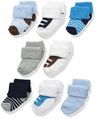 Luvable Friends Unisex 8 Pack Newborn Socks