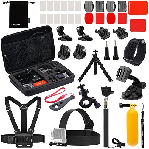 Luxebell Accessories Kit for AKASO EK5000 EK7000 4K WIFI Action Camera Gopro Hero 5/Session 5/Hero 4/3+/3/2/1 (22-in-1)