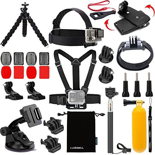 Luxebell Accessories Kit for AKASO EK5000 EK7000 4K WIFI Action Camera Gopro Hero 6 5/Session 5/Hero 4/3+/3/2/1 (14 Items)