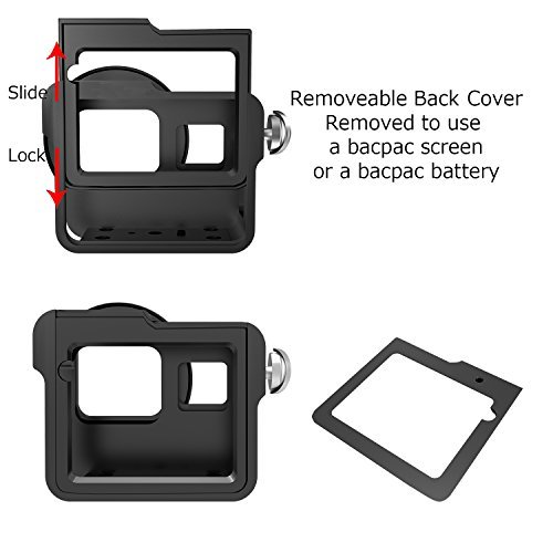 Luxebell C400 Aluminium Alloy Skeleton Thick Solid Protective Case Shell with 52mm Uv Filter for Gopro Hero 6 5 Camera - Wide Angle Mode Have No Vignetting