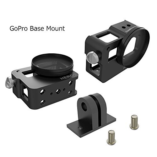 Luxebell C400 Aluminium Alloy Skeleton Thick Solid Protective Case Shell with 52mm Uv Filter for Gopro Hero 6 5 Camera - Wide Angle Mode Have No Vignetting