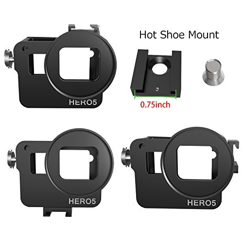 Luxebell C400 Aluminium Alloy Skeleton Thick Solid Protective Case Shell with 52mm Uv Filter for Gopro Hero 6 5 Camera - Wide Angle Mode Have No Vignetting