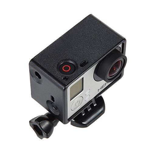 Luxebell Frame Border Mount Housing with Protective Lens Cover for Gopro Hero 4 3+ and 3 with Bacpac Screen or Battery (BacPac Compatible)