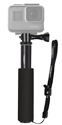 Luxebell Selfie Stick Telescopic Pole Pocket Purse Size with Phone Clip Holder for Gopro Hero 6 5, Session 5, Hero 4/3+/3/2 and Cellphone 6.6"-18.1" (Black)