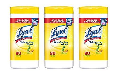 Lysol Disinfecting Wipes, Lemon & Lime Blossom, 240ct (3X80ct) (Package May Vary) 