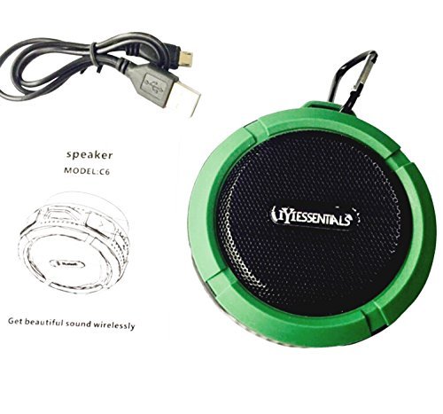 M&Y Essentials: Amazing Bluetooth Waterproof Shower/Car/party Speaker, 5W Drive with built in Microphone, Suction cup - Army Green