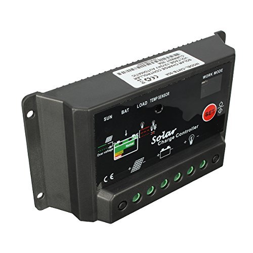 MOHOO 30A Solar Charge Controller 12V/24V Intelligent PWM Solar Panel Charge Controller Battery Regulator