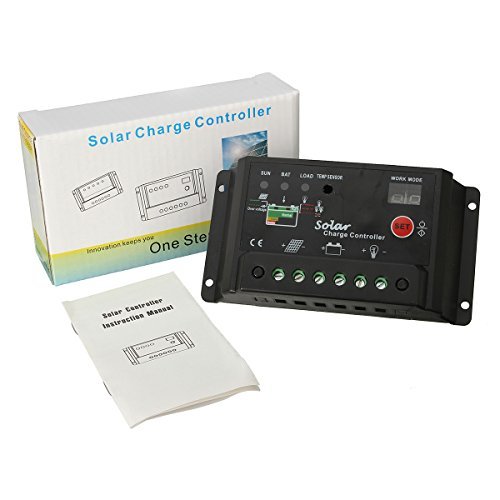 MOHOO 30A Solar Charge Controller 12V/24V Intelligent PWM Solar Panel Charge Controller Battery Regulator