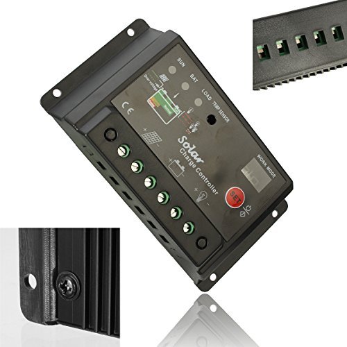 MOHOO 30A Solar Charge Controller 12V/24V Intelligent PWM Solar Panel Charge Controller Battery Regulator