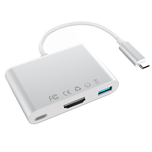 MOKiN USB 3.1 Type C (Thunderbolt 3/USB C) To HDMI USB Adapter With USB C/F Charing Port For MacBook, Chromebook, Dell XPS 13 or More, Aluminium Body