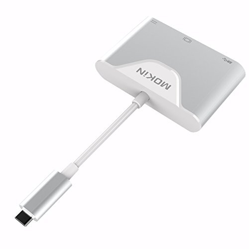 MOKiN USB 3.1 Type C (Thunderbolt 3/USB C) To HDMI USB Adapter With USB C/F Charing Port For MacBook, Chromebook, Dell XPS 13 or More, Aluminium Body