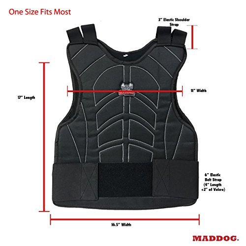 Maddog Sports Padded Chest Protector, Tactical Half Glove, & Neck Protector Combo Package