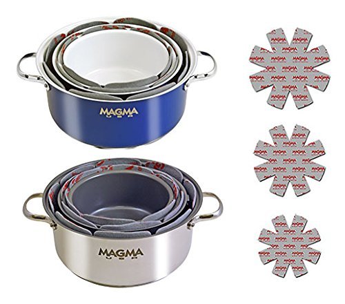 Magma Products, A10-368 No-Skid 3-Piece Pot Protectors Set, Grey