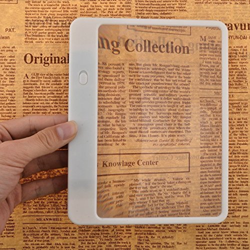 MagniPros Ultra Slim & Lightweight Book Light Led Page Magnifier-Large Viewing Area...